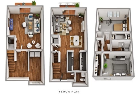 Floor plan for 2 beds, 1.5 baths, 1635 sqft